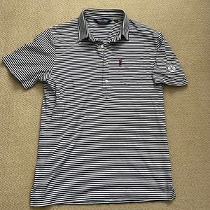 Men’s Polo Golf Ralph Lauren Navy White Stripe Polo Yeamans Hall Club Sz Medium
